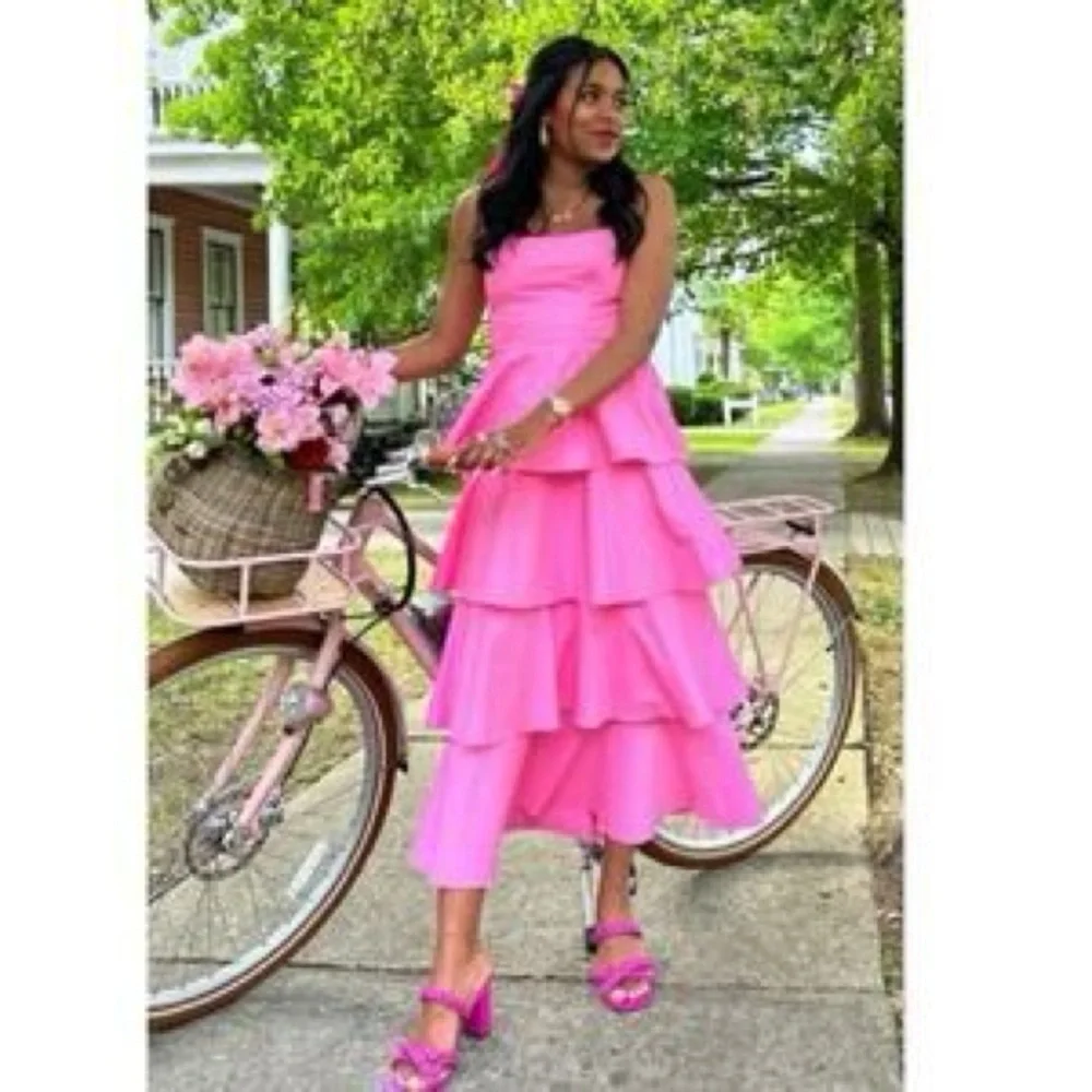 Show Me Your Mumu Med Midi Dress in Pinck Poplin- size XL - Picture 9 of 9